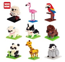 Mini Blocchi Costruzione 3D Animale Diamante Modello Micro Fai da Te Mattoni Illuminazione Giocattolo