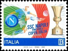 ITALIA 2020 NAPOLI VINCITRICE COPPA ITALIA 2019 CALCIO FRANCOBOLLO NUOVO POSTE
