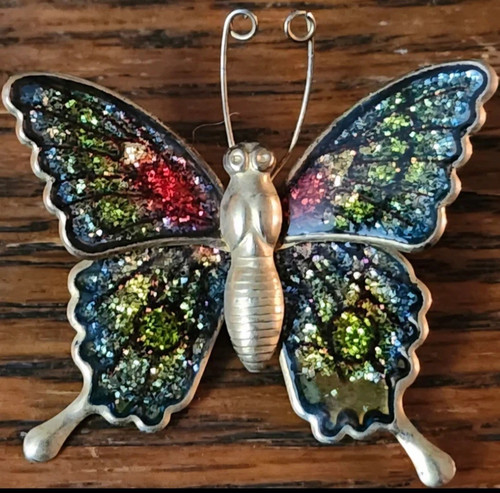 Spilla farfalla multicolore