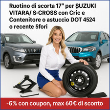 🔥 Ruotino di scorta 17 Pollici Suzuki Vitara S-Cross 5 Fori Cric 🛠️ DOT 2025
