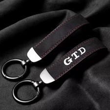 PORTACHIAVI IN METALLO E PELLE SCAMOSCIATA ROSSA PER GOLF GTD - TUTTE LE SERIE 