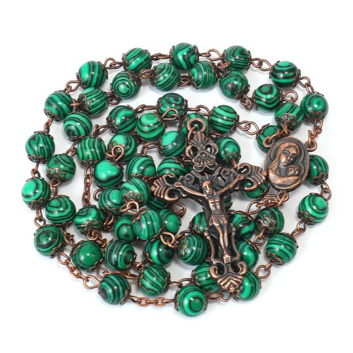 Collana rosario malachite