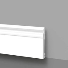 Battiscopa  duropolimero alto ducale bianco 2000x100x10mm