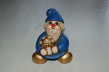 Thun gnomo seduto con fungo - portafortuna - blu