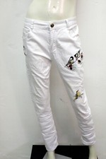 Philipp Plein Donna Pantalone Bianco Taglia 46 Jeans Pant Cotone Pants Regular