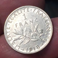 FRANCIA 1 FRANCO FRANC ARGENTO 1918  "LA SEMEUSE" (SEMINATRICE) GR. 5 ARGENTO
