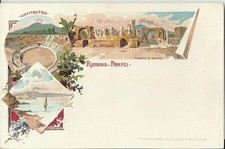 POMPEI - Litografica Ricordo di Pompei - retro indiviso   -dup548
