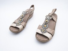 Ara Sandali Donna Col Tacco Alto Calzatura Estiva Scarpa Bassa Beige Tg. 42 Eu