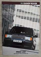 Brochure listino prezzi e opzioni Range Rover 1996 - 2.5 4.0 4.6 DT SE DSE HSE