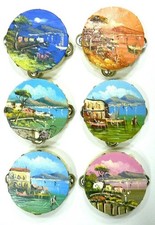 1Pz Tamburello Diametro 21 Cm in Legno Dipinto Napoli Bomboniere Matrimonio