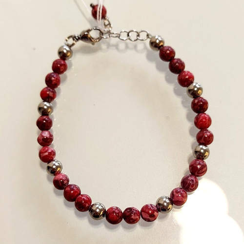 Bracciale uomo acciaio perle - bracciale,