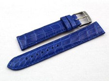 Cinturino Vera Pelle Cocco Blu Elettrico 18/16mm Fibbia Acciaio Pelle Lusso