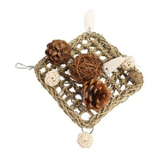  Tappetino Arrampicata Giocattolo Erba Marina Tessuto Uccellino Amaca Rete Masticabile con Seppie