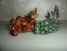 LOTTO 2 GRAPPOLO D'UVA IN VARIE PIETRE DURE - CORNIOLA- GIADA -ORIENTALE-VINTAGE