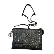 Borsa a tracolla Gothic Demon Pentagram Charm Teschio impreziosita nera punk rock emo