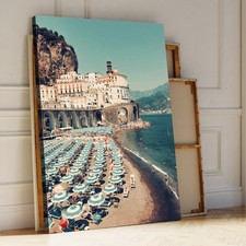 Quadri Moderni Costiera Amalfitana - Stampa di Atrani Paesaggio Estivo Elegante