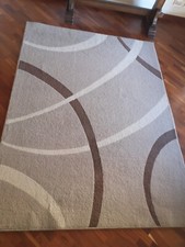 Tappeto Moderno 170X230 Soggiorno Camera Beige/Marrone Astratto Pelo Corto