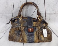 Borsa SILVANO BIAGINI NUOVA SENZA ETICHETTE marrone vero pitone spalline NUOVA 