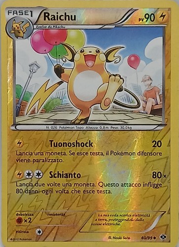 Carta pokemon raichu 99 - raichu, 40/99