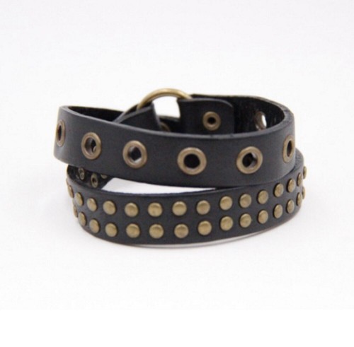 Bracciale uomo pelle cuoio - bracciale, 2
