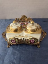 Calamaio Limoges Porcellana Dipinto a Mano ( Leggere Descrizione )