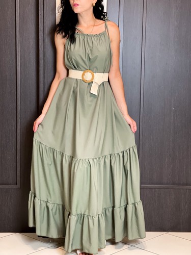 Vestito lungo ampio - ampio, verde