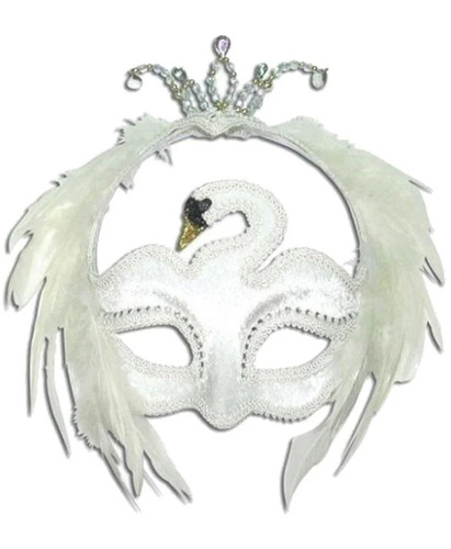 White velvet and feather swan - white,