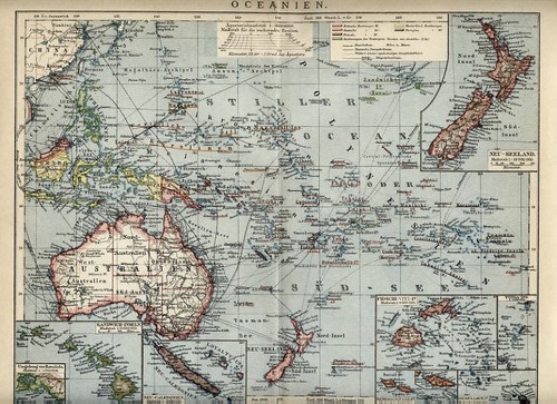 1896 antica mappa oceania - 1896,