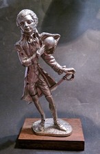 Vintage Statuetta Cicisbeo veneziano peltro cesellato a mano cm.18x6x4,5