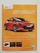 Clipping Pubblicità Advertising 2011 HYUNDAI VELOSTER Unica Regola Niente Regole
