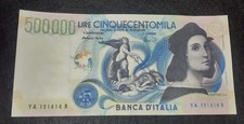 BANCONOTA 500000 LIRE RAFFAELLO SU CARTA TIPO FILIGRANA FACSIMILE  FACSIMILE ...