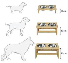 Stazione Alimentare Cani e Gatti con Due Ciotole in Acciaio Inox tre Misure S, M, L