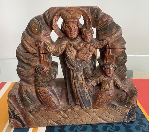 Vecchia scultura legno - vecchia,