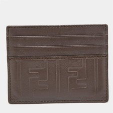 Fendi Brown Zucca Leather Card