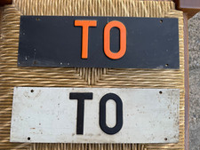 TARGA PER AUTO -TORINO- 33,5X11 CM - VINTAGE 1 METALLO E 1 PLASTICA