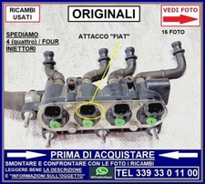 INIETTORE INIETTORI + RAIL MED GPL TAPPO VERDE attacco fiat LANDI RENZO