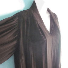 Camicetta nera Paola Frani collo allacciato plissettato top - busto 36" taglia S