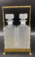 Set bottiglie bottiglia whisky cognac brandy liquori cristallo molato vintage