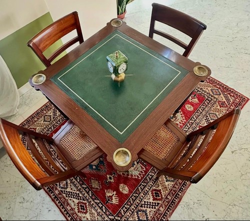 Tavolo gioco legno pelle - legno,