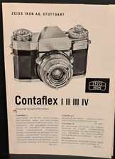 #A0447-Zeiss Ikon CONTAFLEX I II III IV accessori foglio informativo 4 pagine