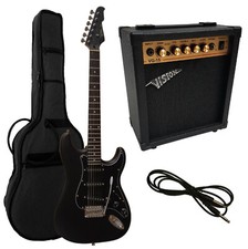 CHITARRA ELETTRICA IN SET CHITARRA ELETTRICA NERO OPACO AMPLIFICATORE 20 WATT CUSTODIA CAVO XXX