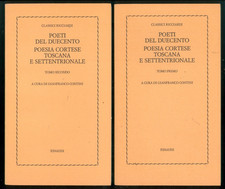POETI DEL DUECENTO POESIA CORTESE TOSCANA EINAUDI 1976 CLASSICI RICCIARDI 2 VOLL