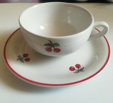 RICHARD GINORI Ciliegia TAZZINA + PIATTINO caffè VINTAGE Porcellana 