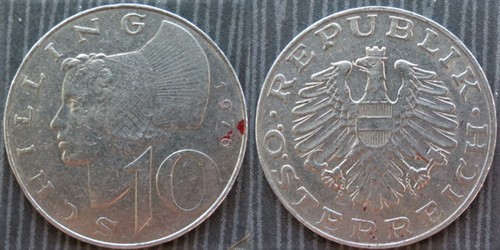 Austria 10 schilling 1976 - austria,