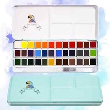 MeiLiang Set Pittura Acquerello Portatile 36 Colori + Scatola Metallo, Pennello Acquerello