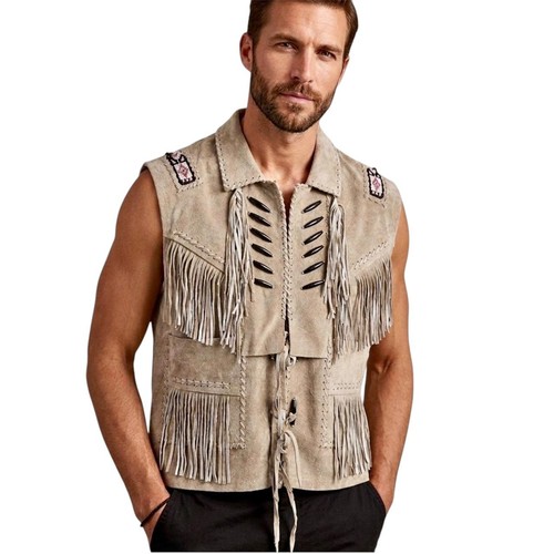 Gilet uomo pelle scamosciata