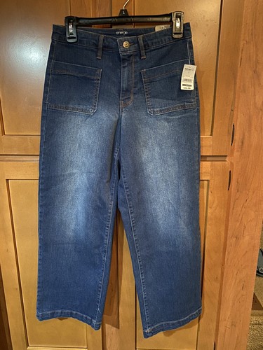 Jeans crop gamba larga