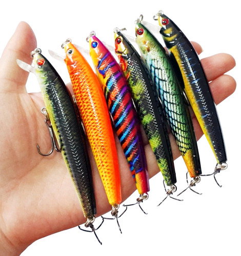 6pcs esche pesca minnow - da,