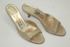 SALVATORE FERRAGAMO scarpe donna tg 6,5 Europa 37 beige camoscio S9368