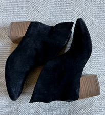 Stivaletti MARSELL neri scamosciati pull up tacco grosso impilato taglia 40 US 10